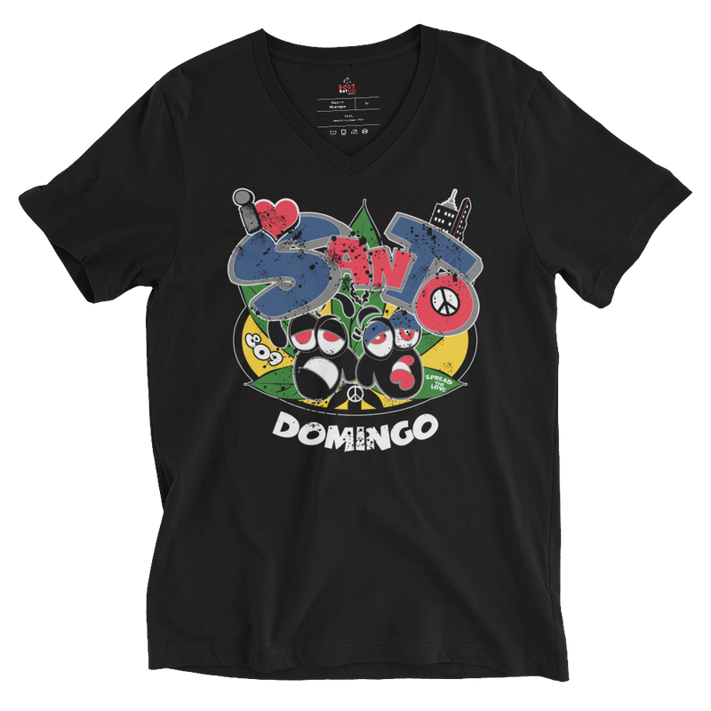 I Love Santo Domingo Rock Unisex Short Sleeve V-Neck T-Shirt