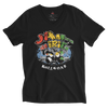 Jamaica Is iRie So Roll One Roots Blue V-Neck T-Shirt